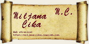 Miljana Ćika vizit kartica